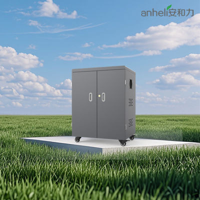 Güvenli Tablet Depolama için 100-250V Girişli Soğutma Fanları ve Kilitlere Sahip 54 USB Şarj Portlu Şarj Arabası