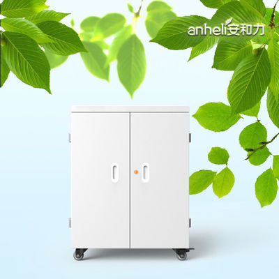 Galvanize Yapraklı Tablet Şarj Dolabı ile 60 Portlu AC Güç Şarj Arabası